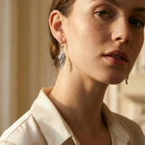 Silver Sparkling Wing Earrings