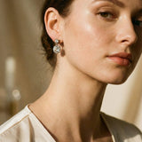 Gold Round Cubic Zirconia Earrings