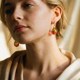 Retro Amber Glass Drop Earrings
