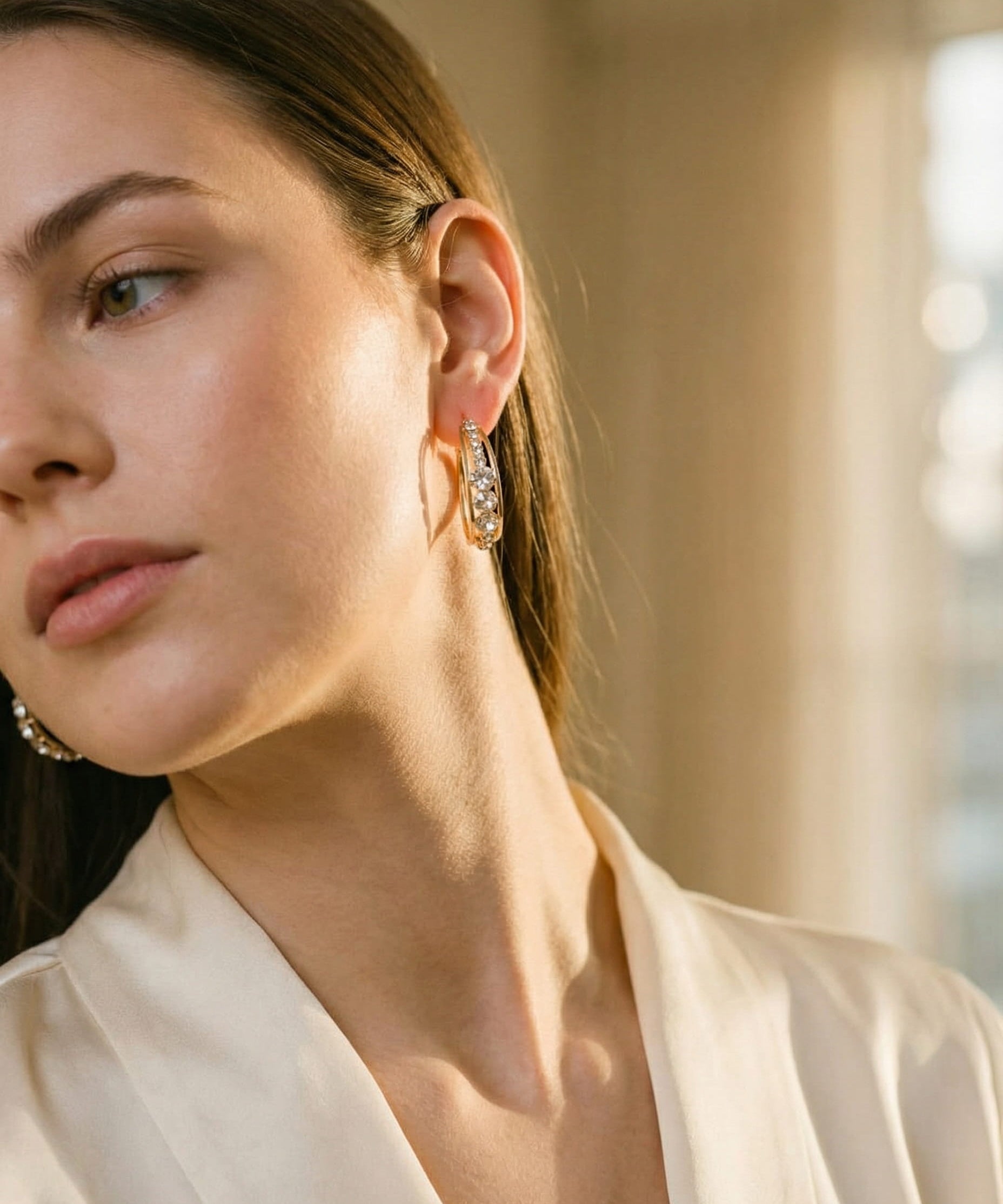 Elegant Sparkling Hoop Earrings