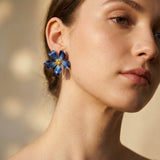 Vintage Blue Flower Earrings