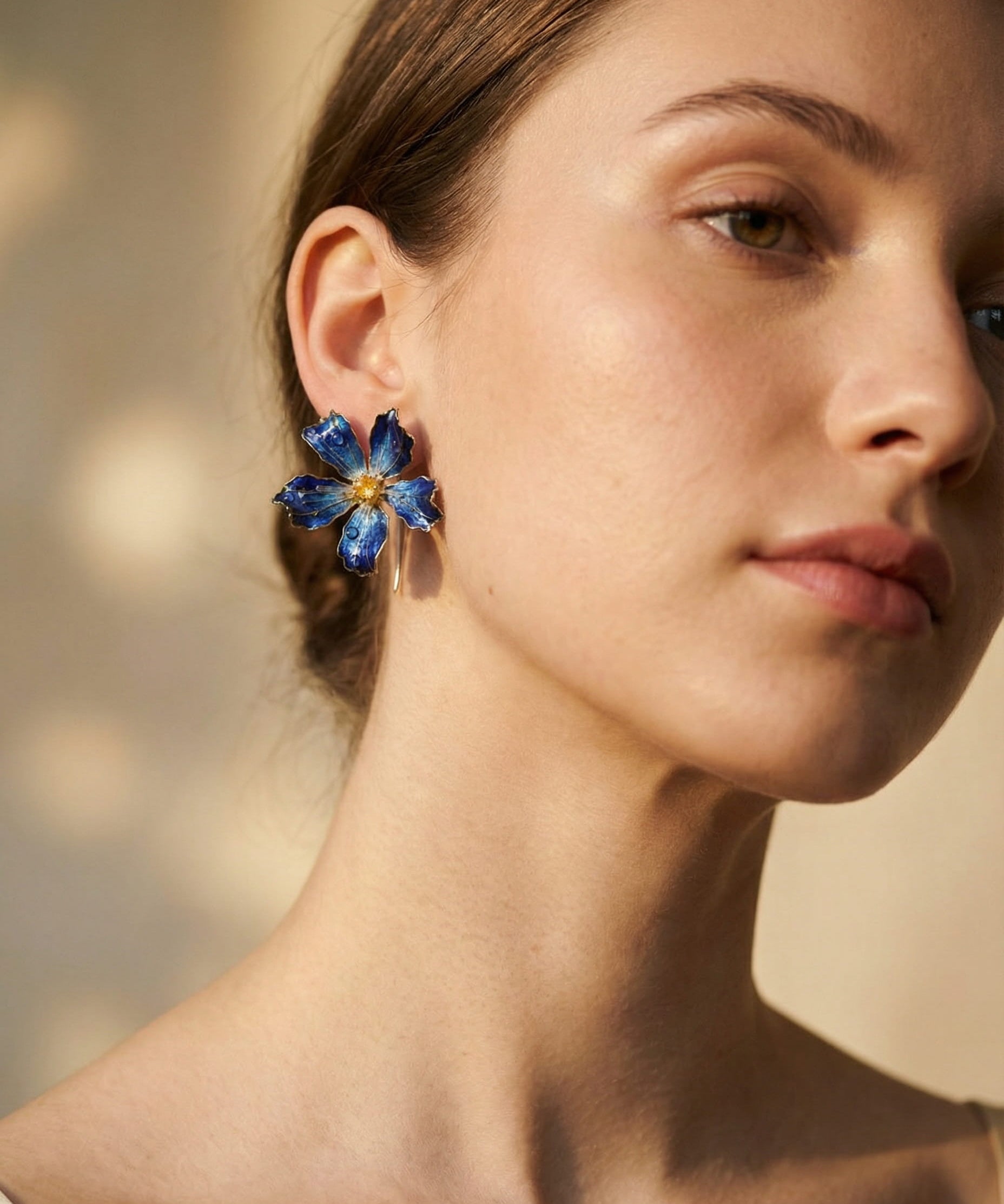 Vintage Blue Flower Earrings