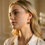 Gold Leaf Cubic Zirconia Earrings