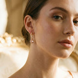 Vintage Pink Crystal Drop Earrings