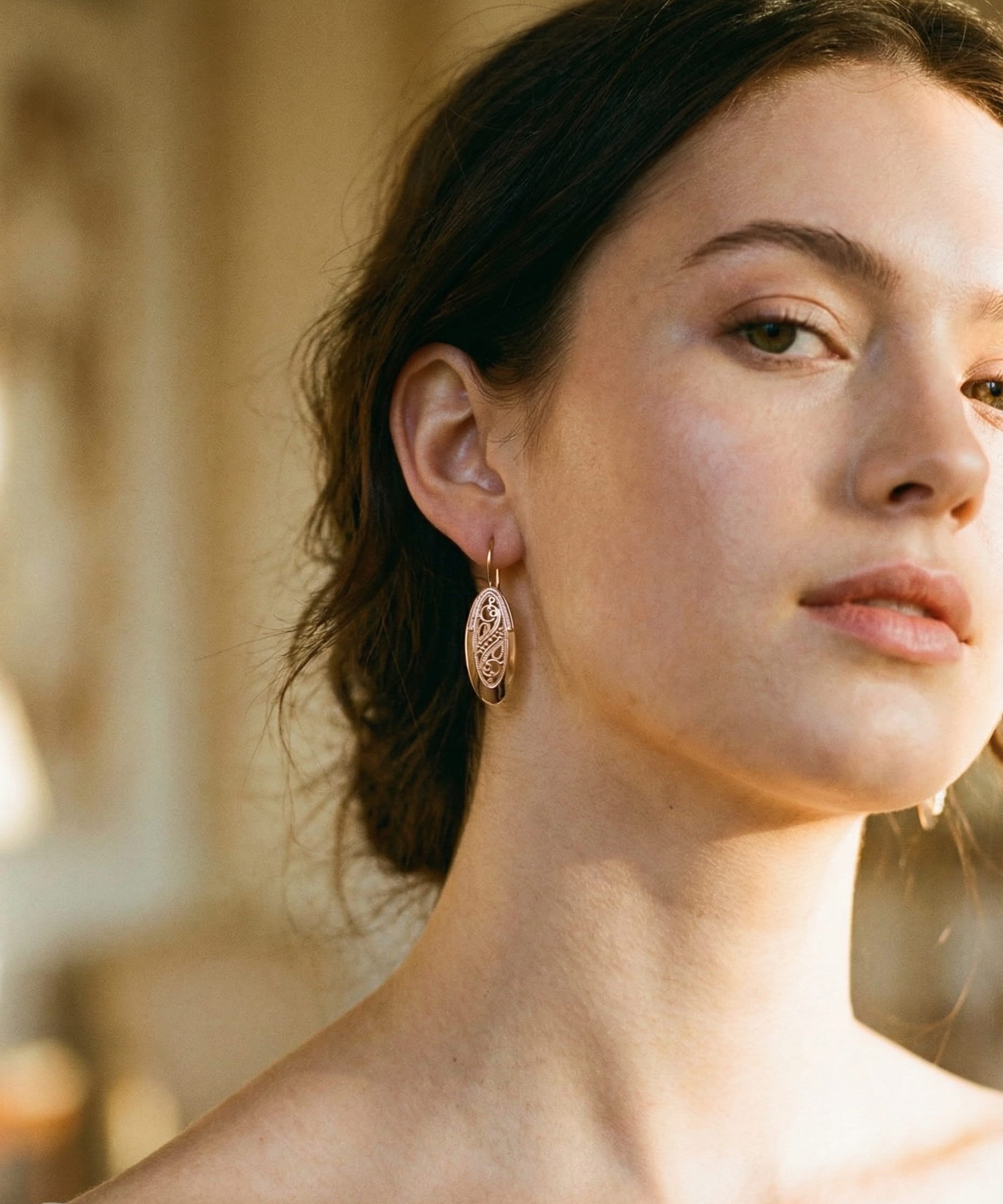 Elegant Gold Hollow Earrings