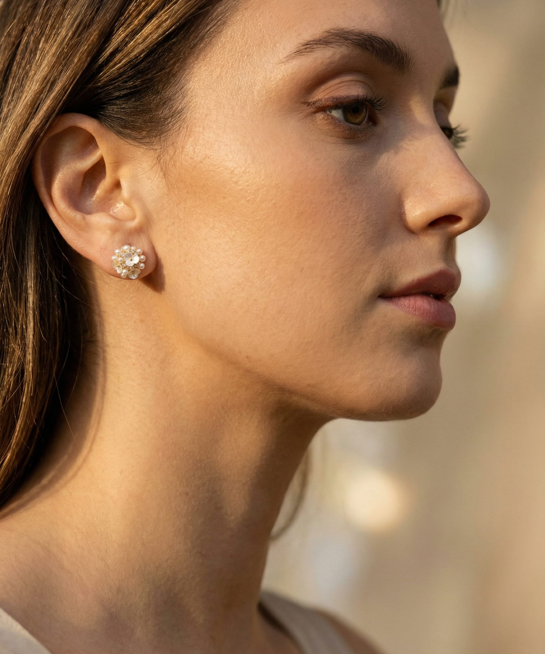 Elegant Pearl Flower Earrings