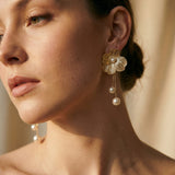 Bohemian Pearl and Petal Earrings