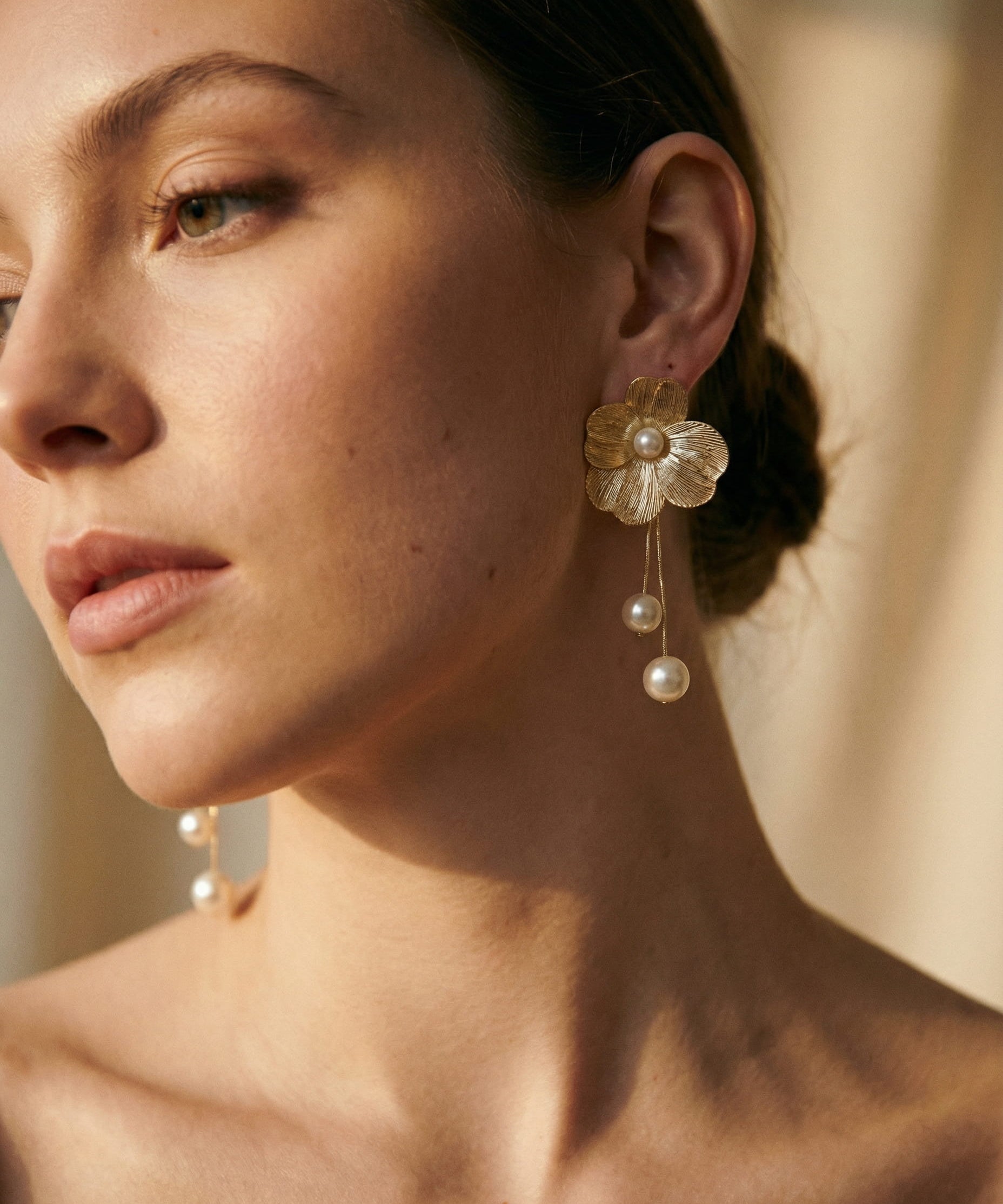 Bohemian Pearl and Petal Earrings