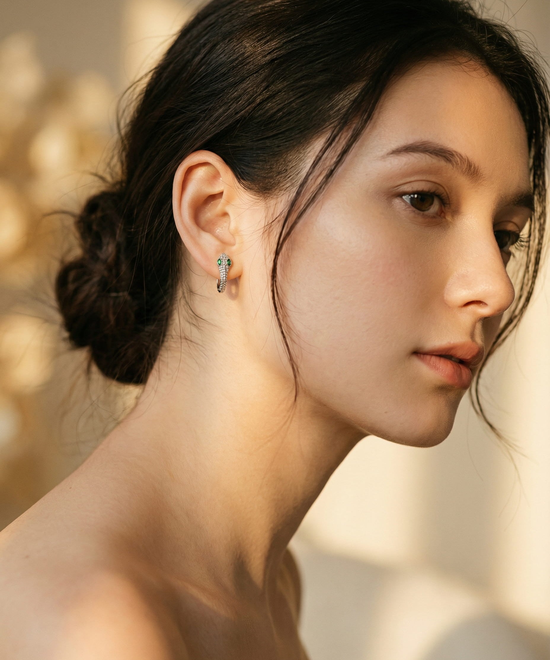 Silver Snake Earrings