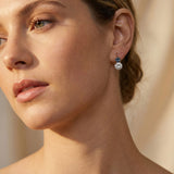 Vintage White and Blue Crystal Earrings