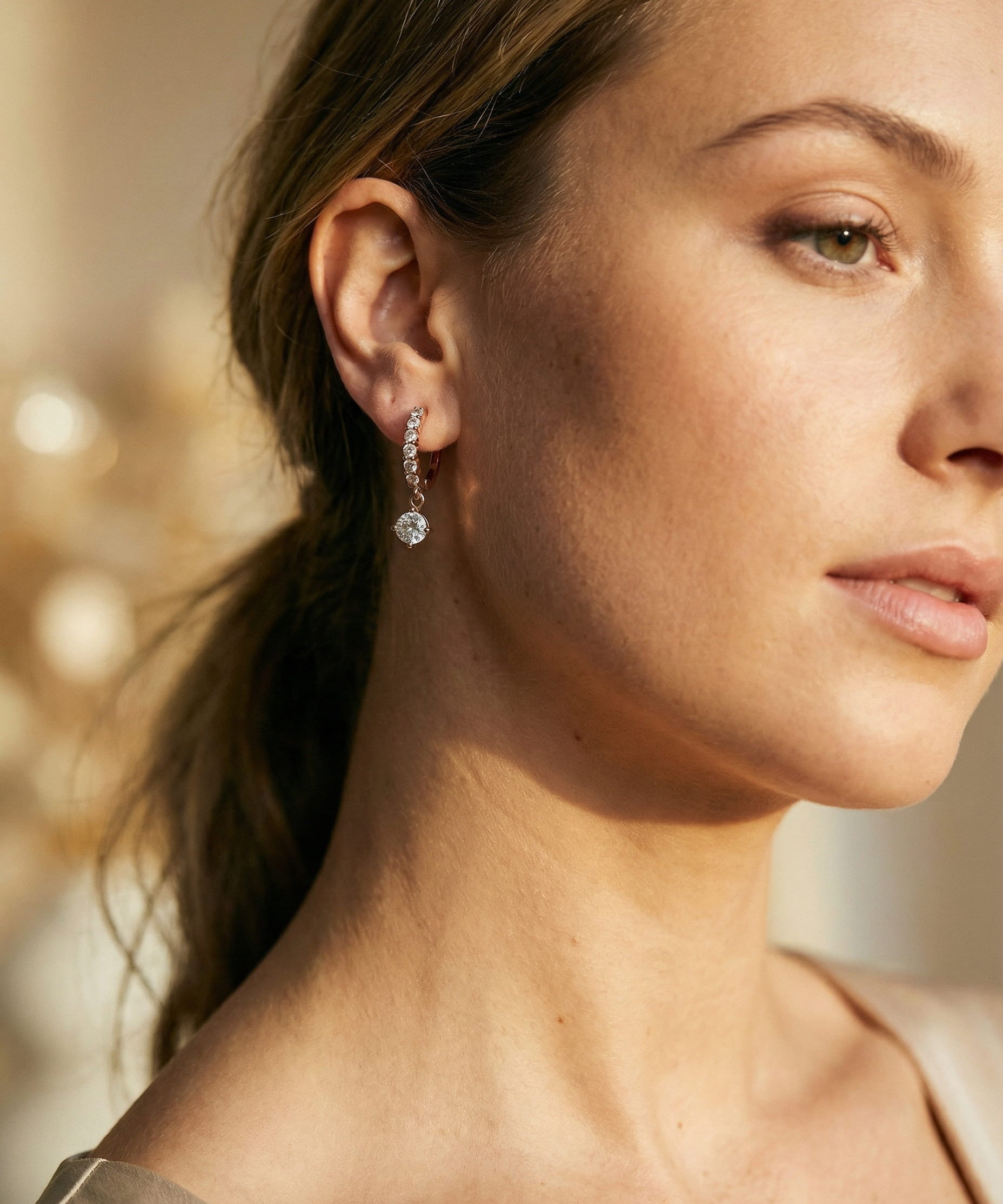 Elegant White Cubic Zirconia Earrings