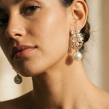Elegant Pearl and Flower Earrings