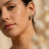 Elegant Flower Colourful Crystal Earrings