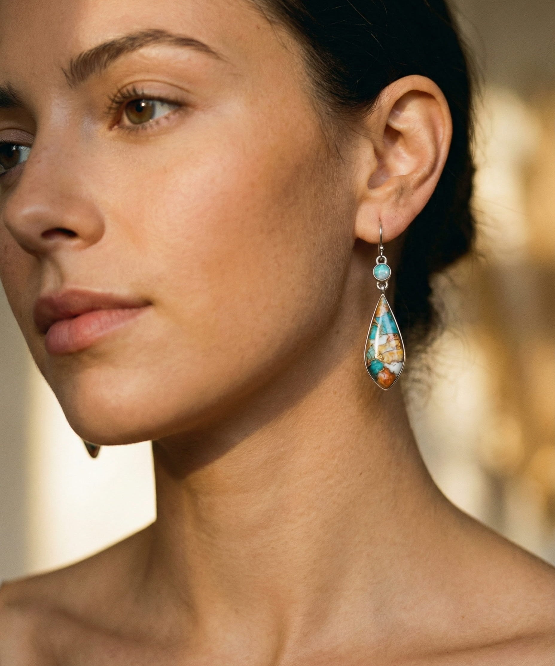 Vintage Colourful Stone Earrings