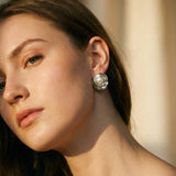 Vintage Silver Pearl and Petal Earrings
