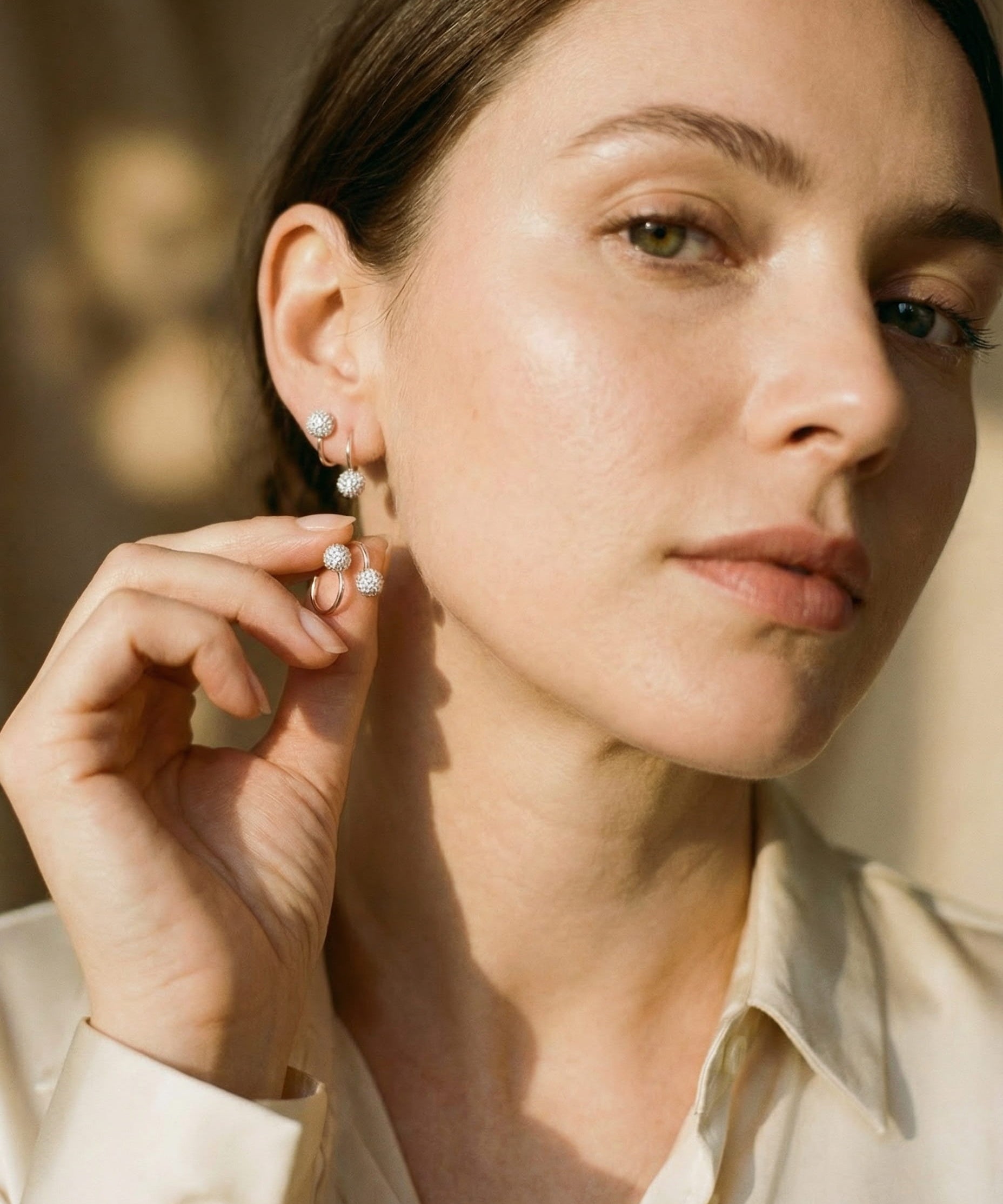 Double Spiral Sparkling Cubic Zirconia Earrings