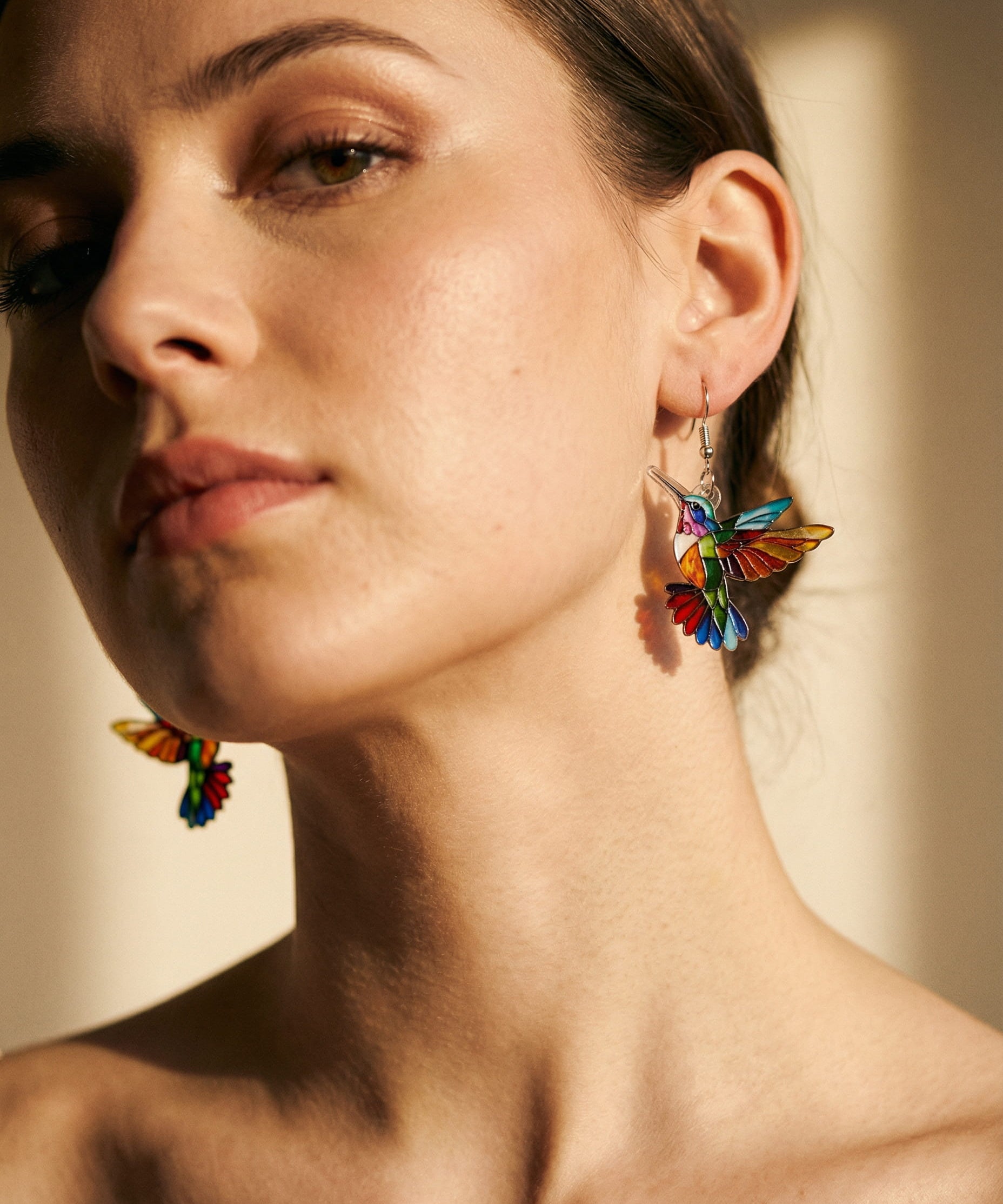 Acrylic Hummingbird Drop Earrings