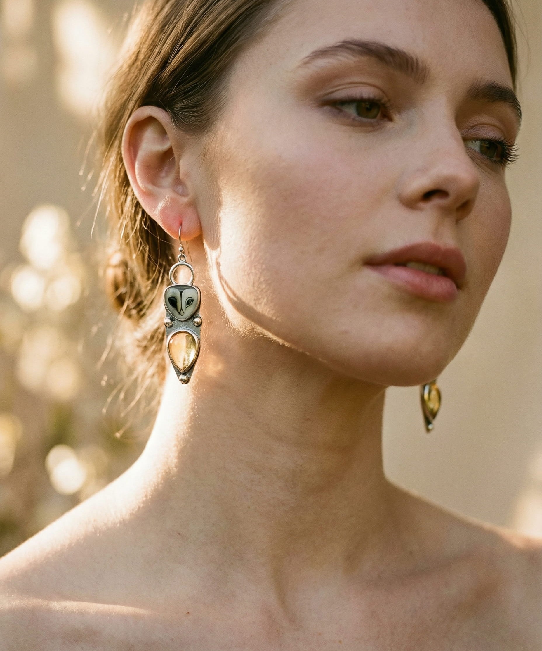 Boho Owl Drop Earrings
