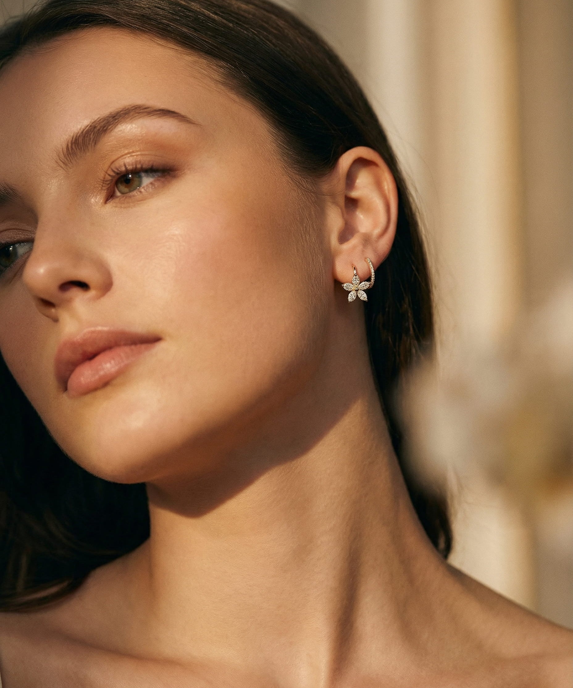 Floral Cubic Zirconia Earrings