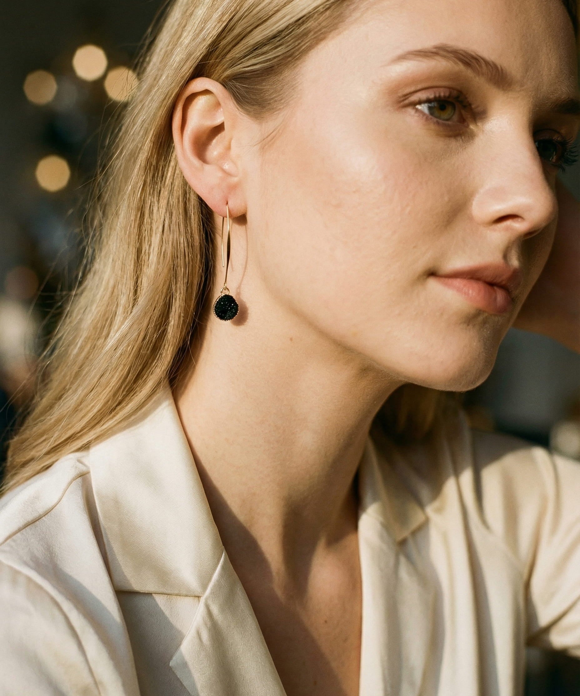 Vintage Gold and Black Earrings