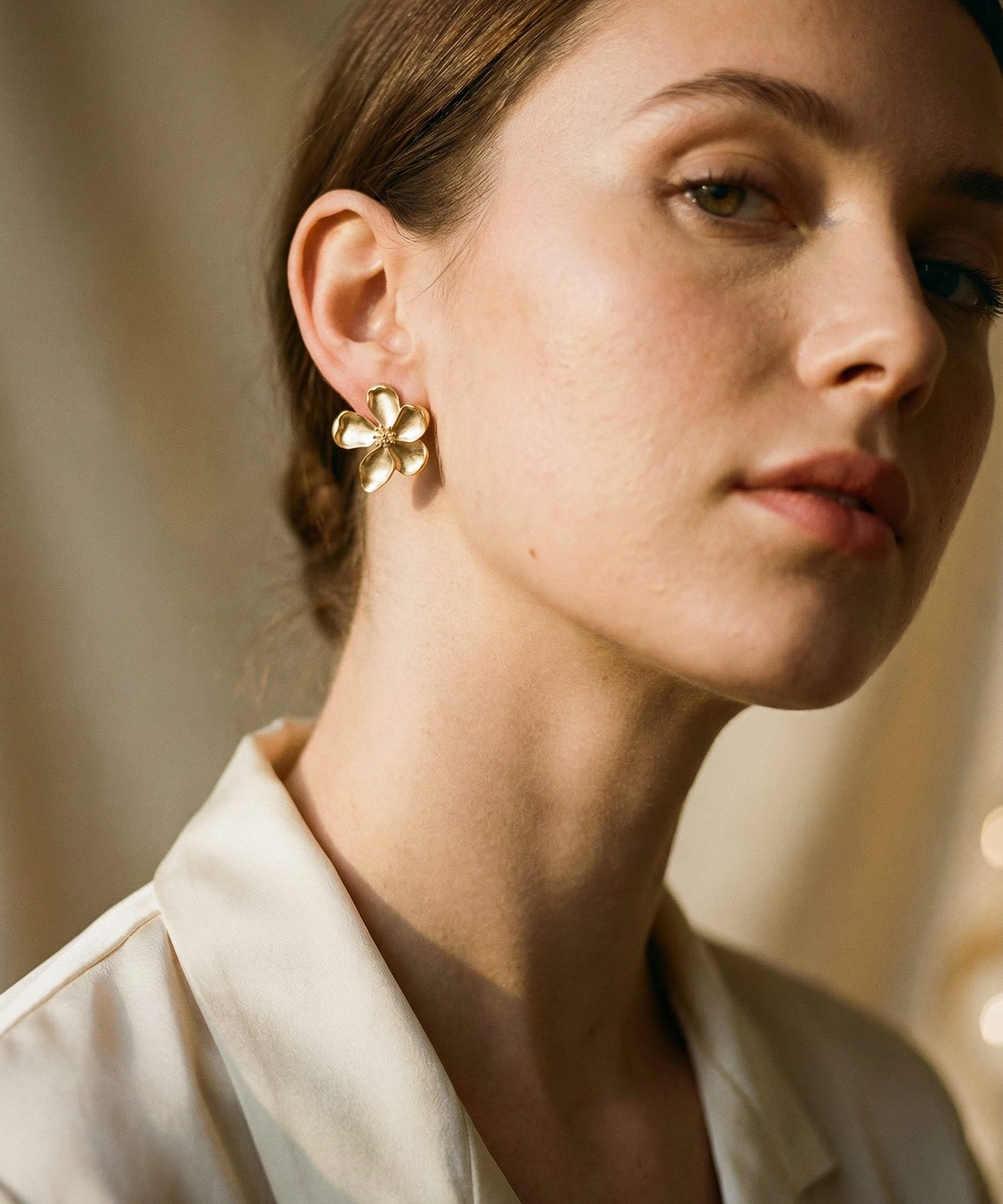Gold Flower Earrings