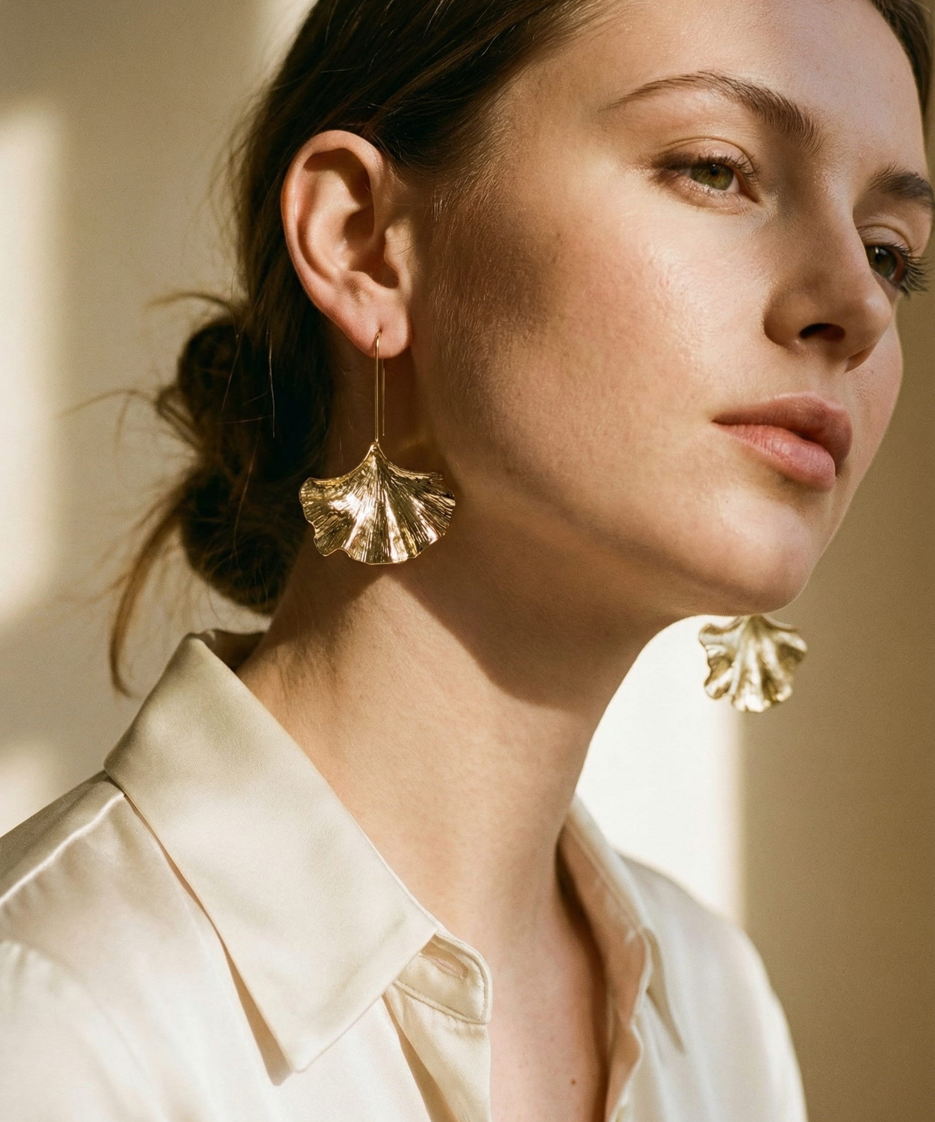 Vintage Gold Petal Earrings