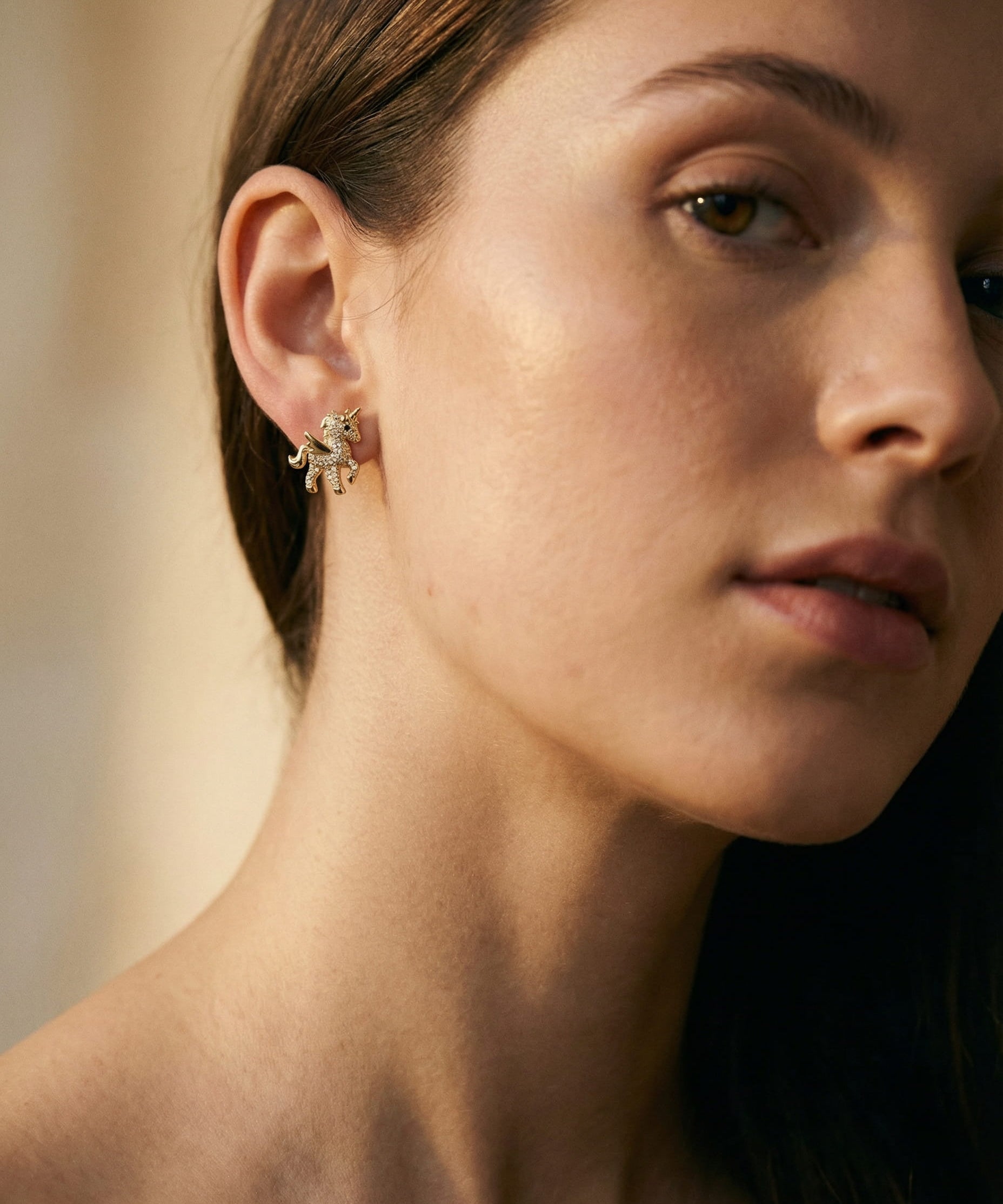 Sparkling Gold Unicorn Earrings