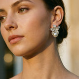 Elegant Floral Pearl Earrings