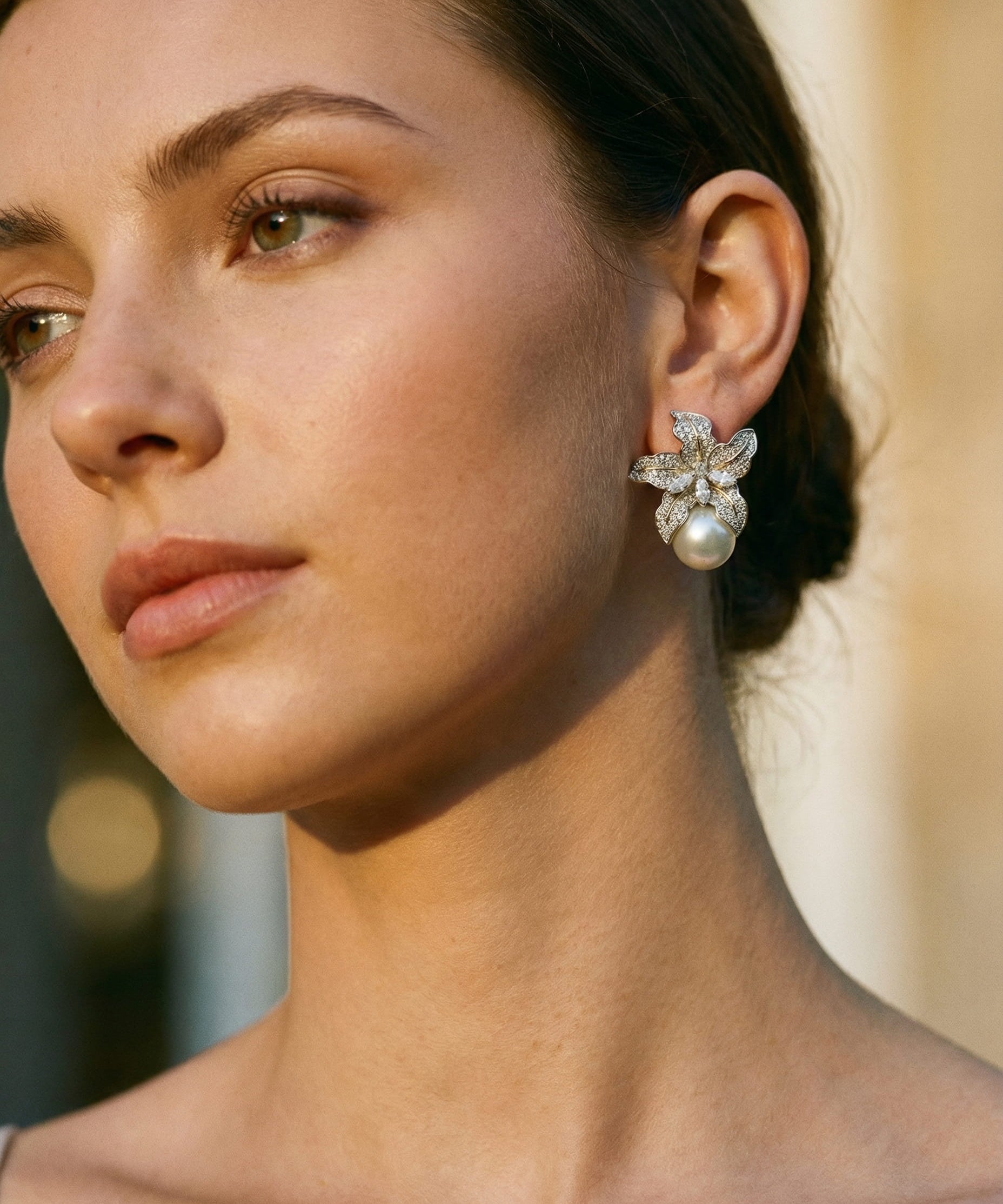 Elegant Floral Pearl Earrings