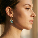 Gold Sparkling Ocean Wave Earrings