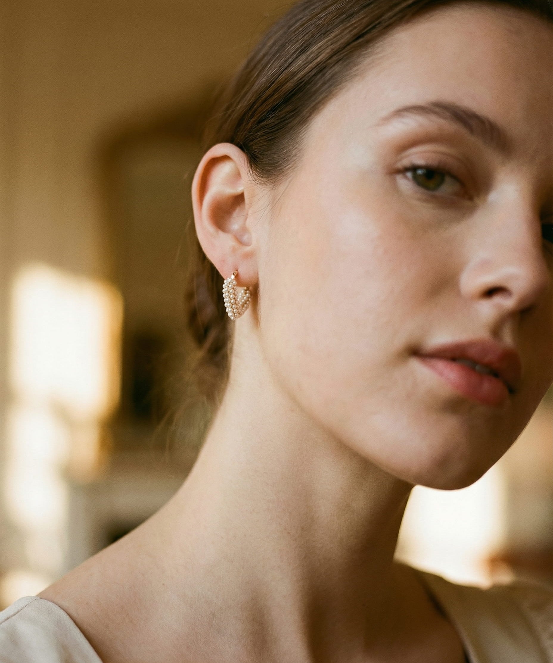Elegant Heart-Shaped Pearl Inlay Earrings