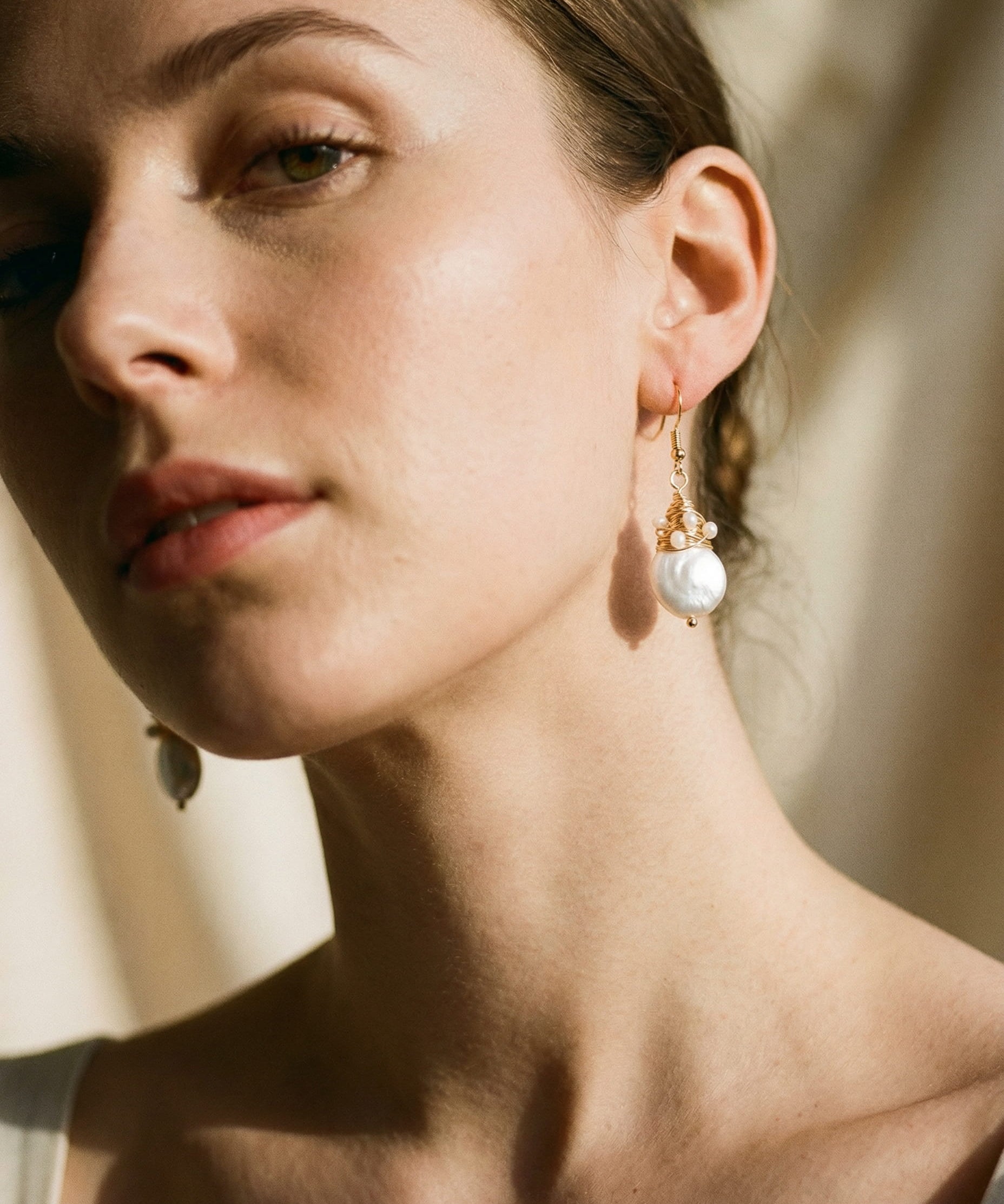 Retro Special Shape Freshwater Pearl Earrings