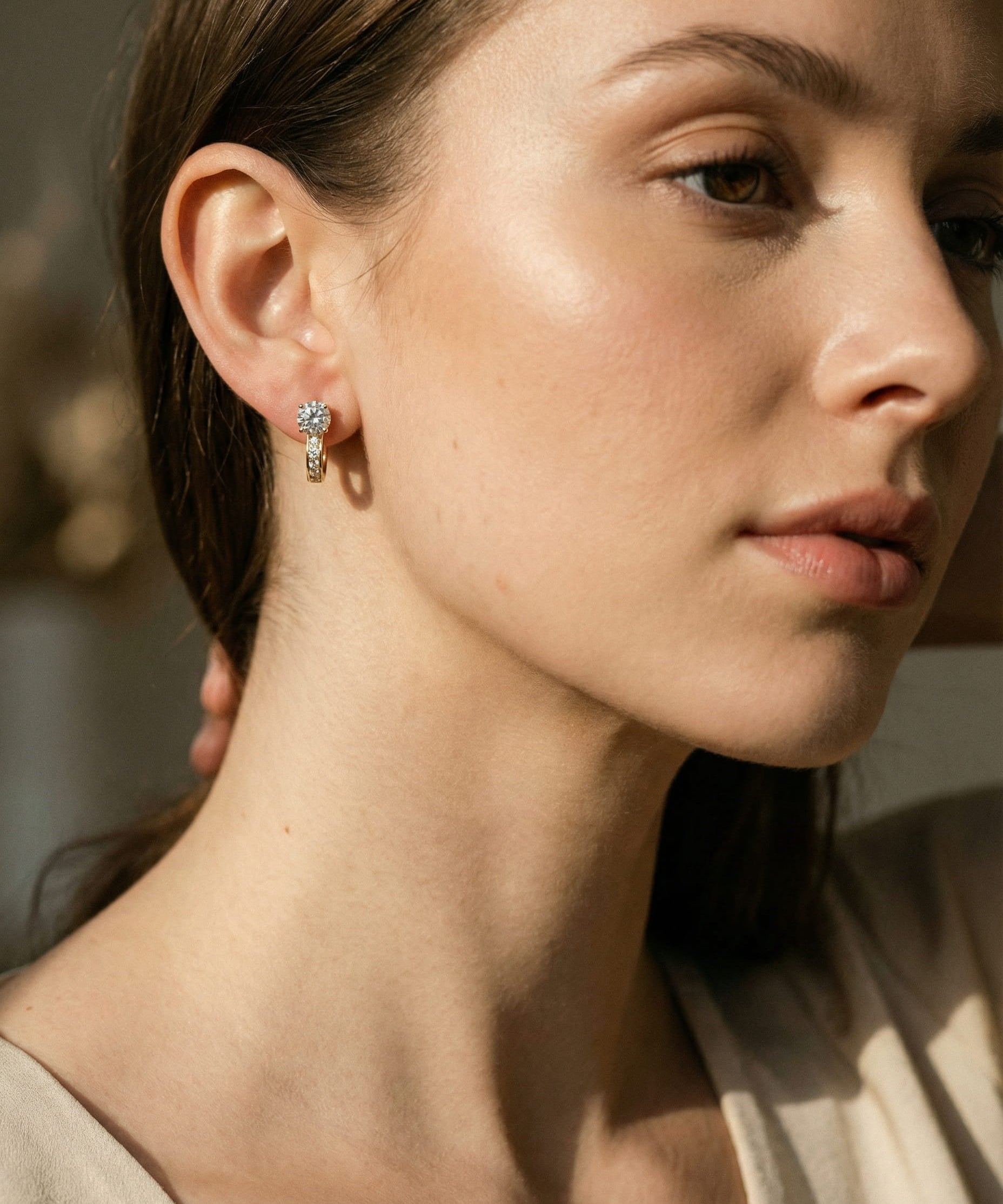 Moissanite Hoop Earrings