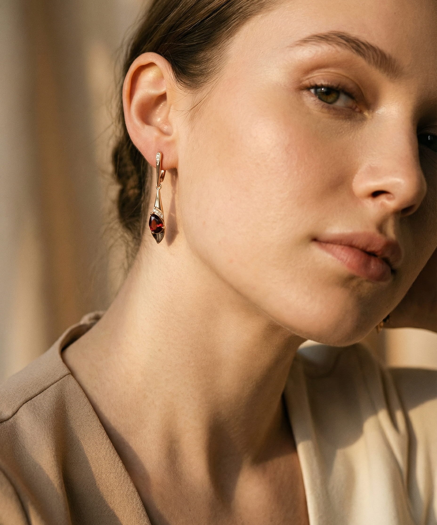 Elegant Red Crystal Earrings