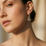 Vintage Gold White Glass Earrings