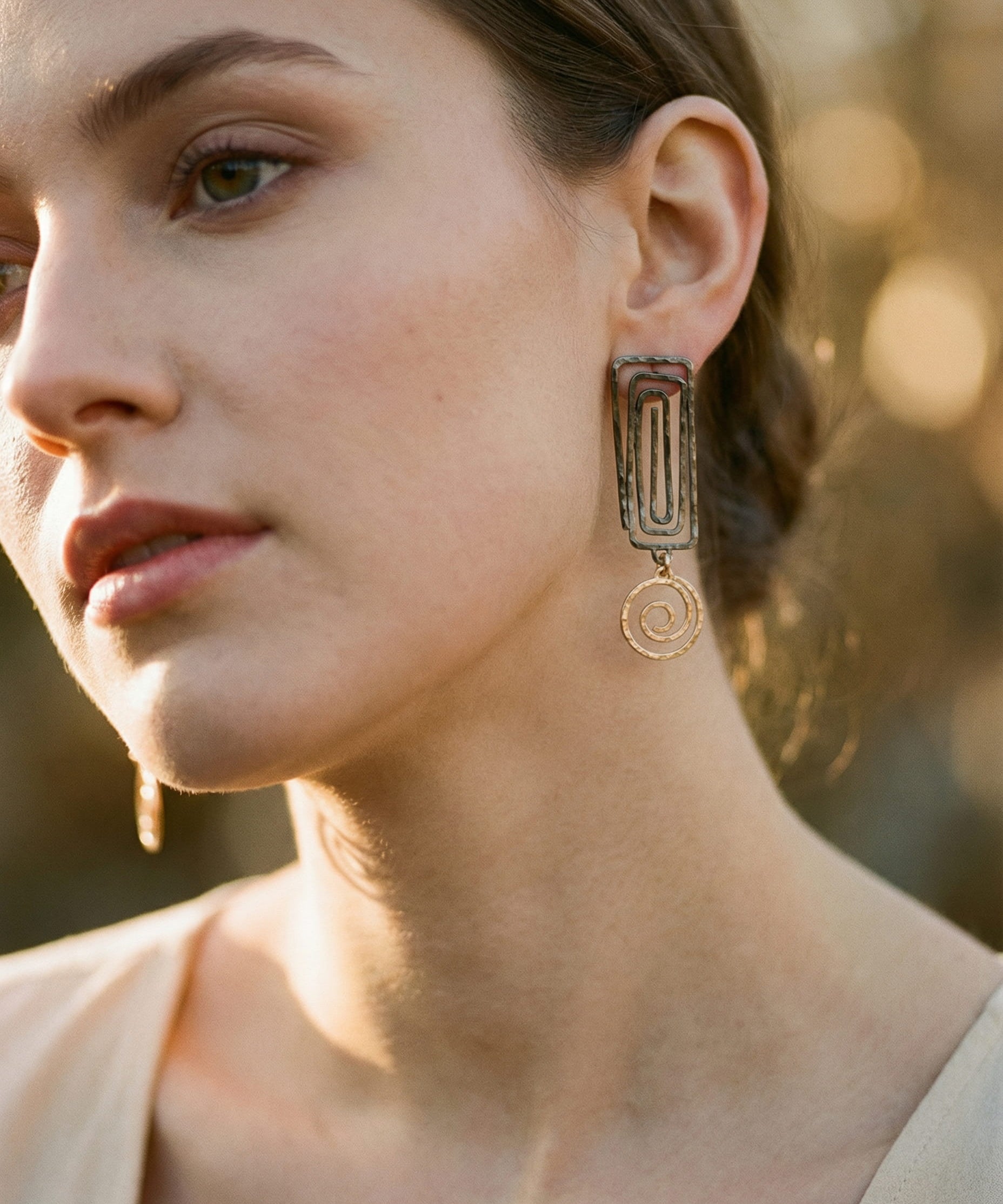 Elegant Gold and Silver Earrings