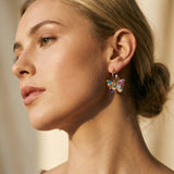 Hand-Painted Enamel Crystal Butterfly Earrings