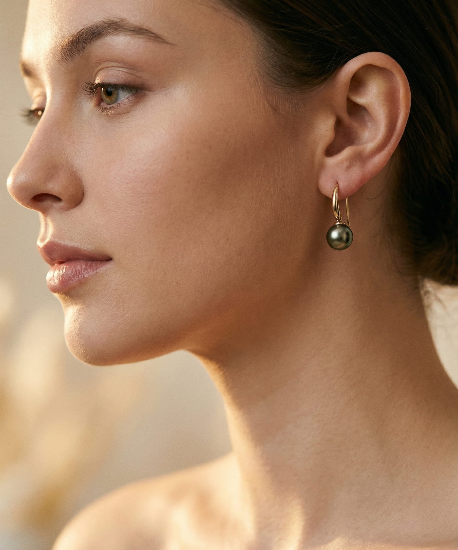 Elegant Olive Pearl Earrings