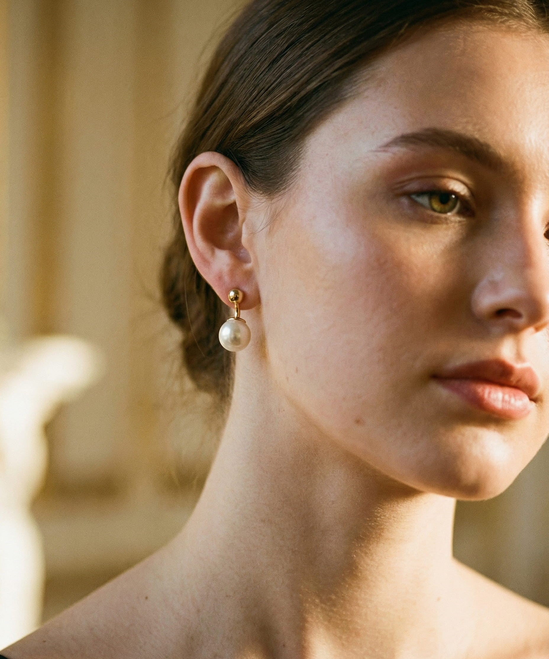Gold Pearl Earrings
