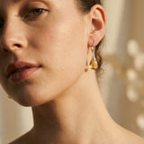 Vintage Yellow Crystal Drop Earrings
