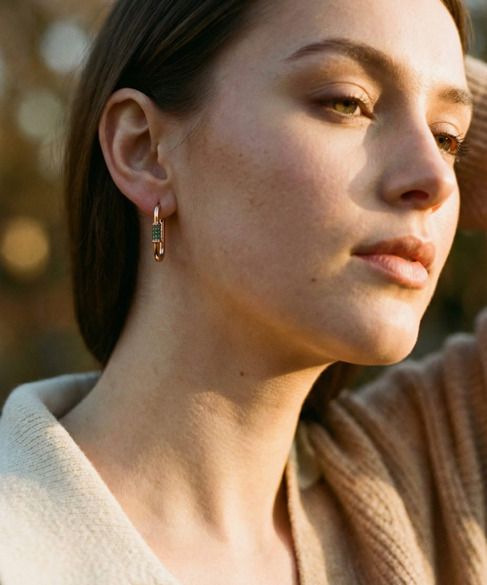 Elegant Small Green Zircon Earrings