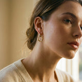 Vintage Two-Tone Metal Earrings