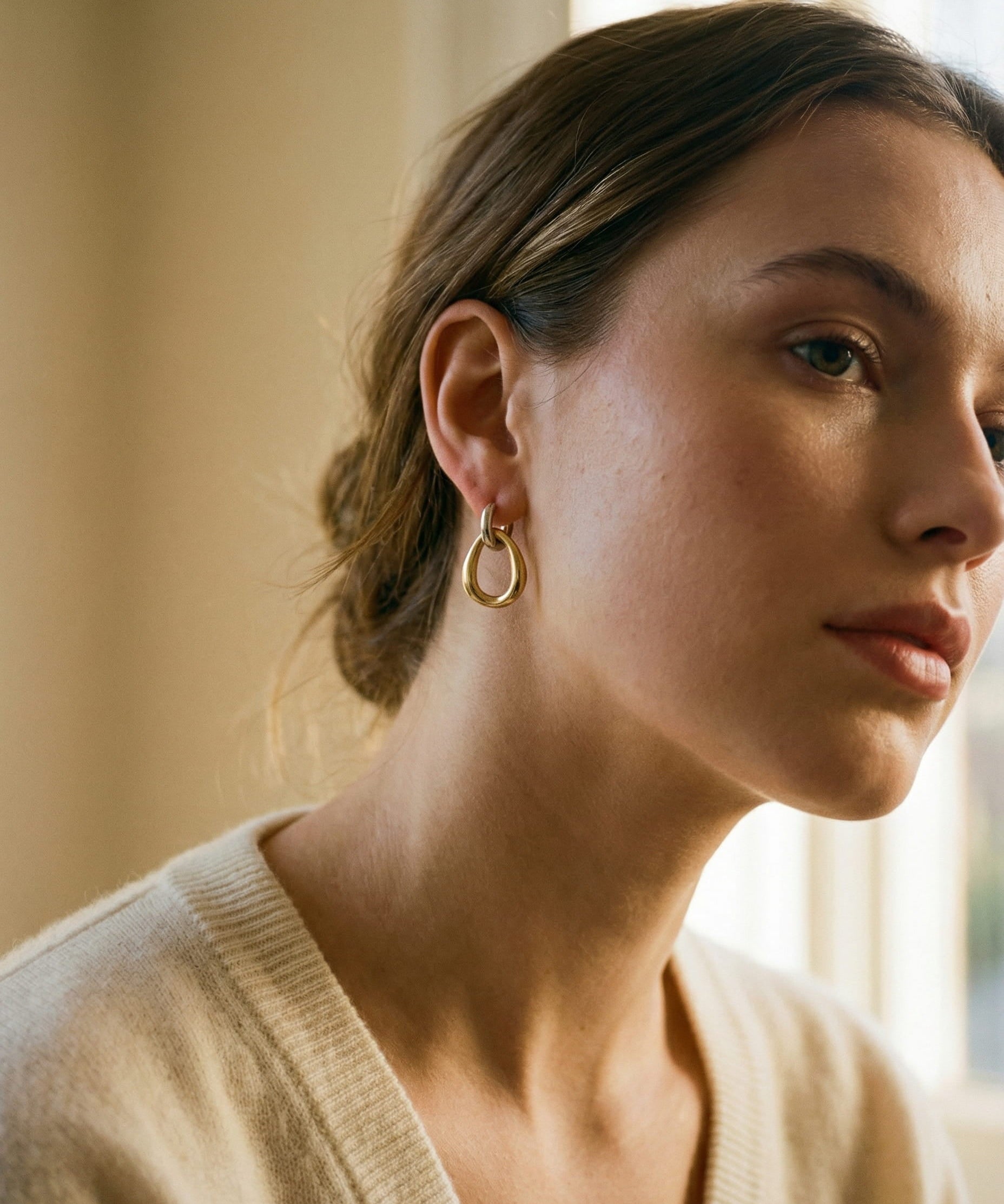 Vintage Two-Tone Metal Earrings