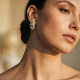 Gold Pearl Hoop Earrings