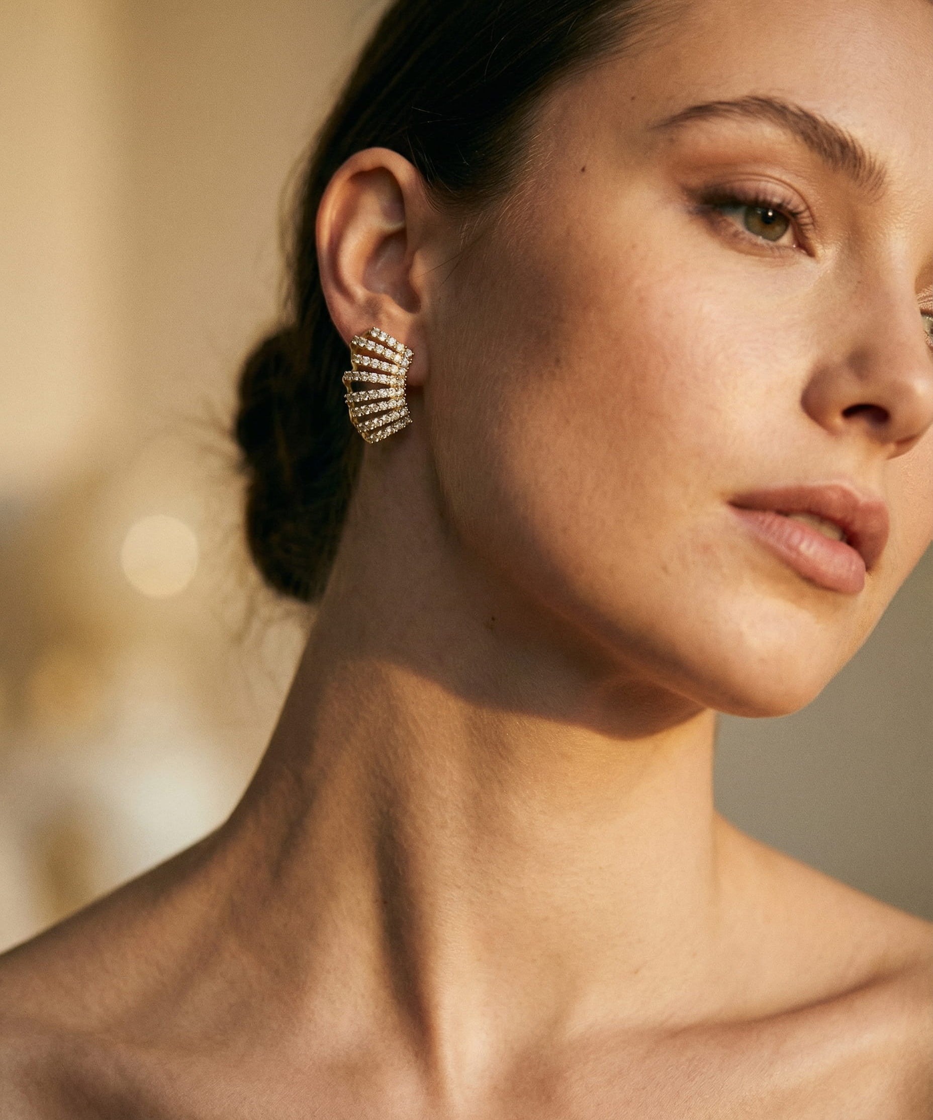 Gold Pearl Hoop Earrings