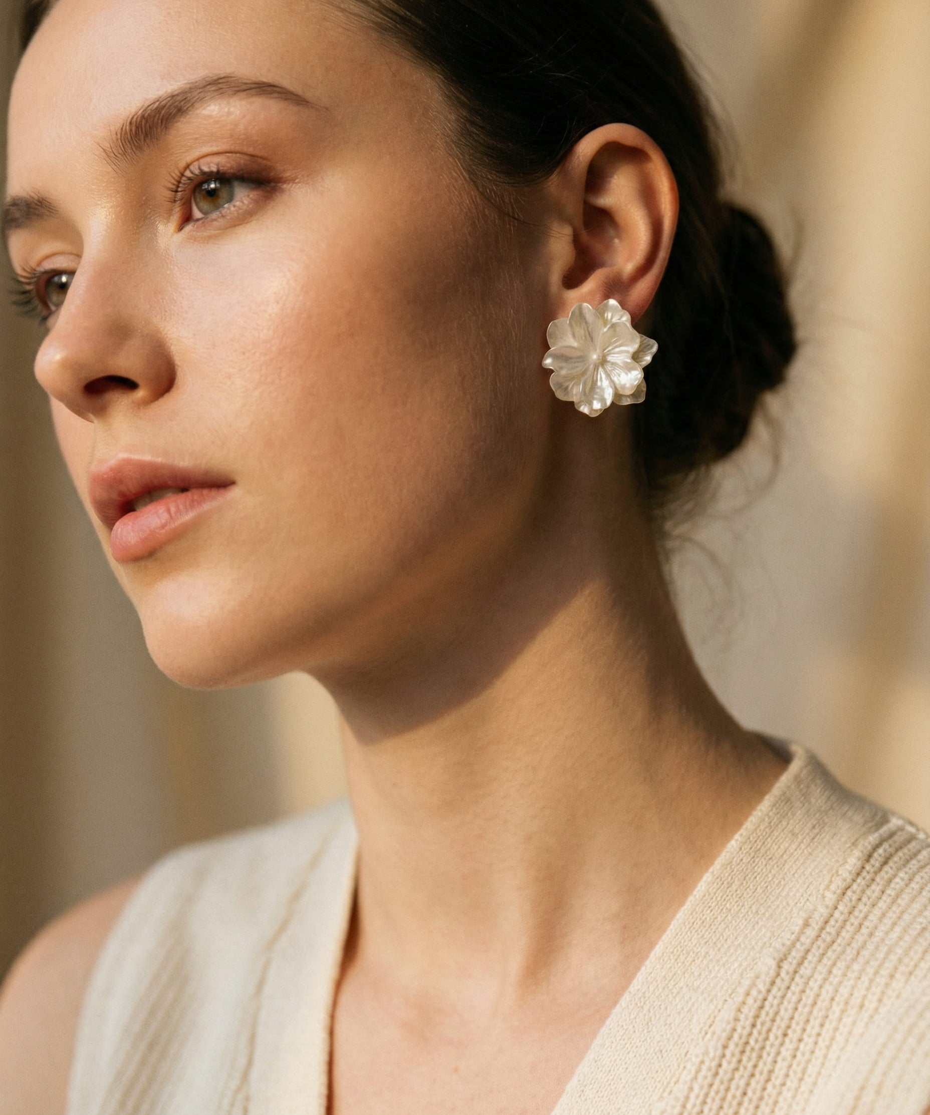 White Petal Earrings