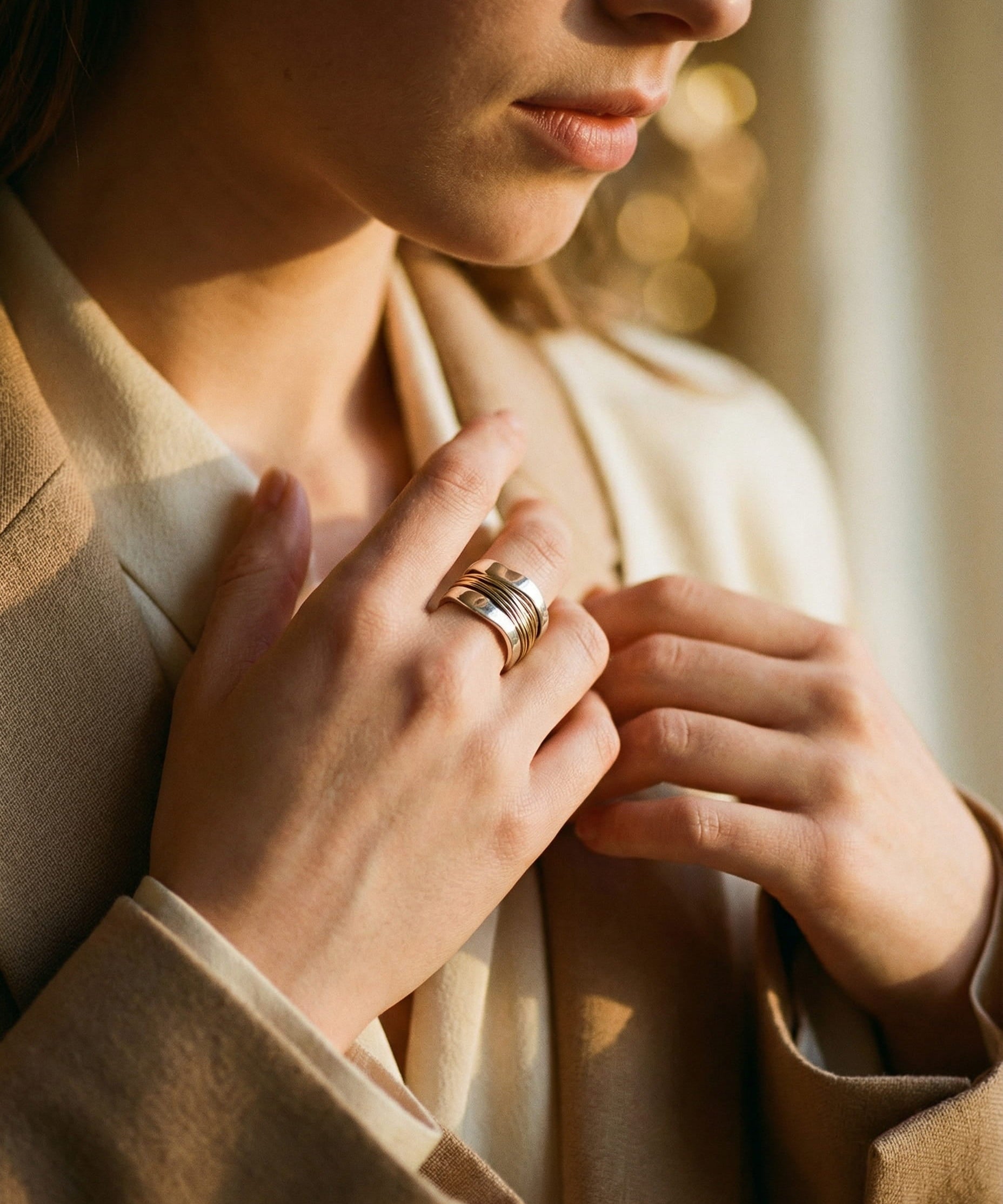 Silver Gold Wire Ring