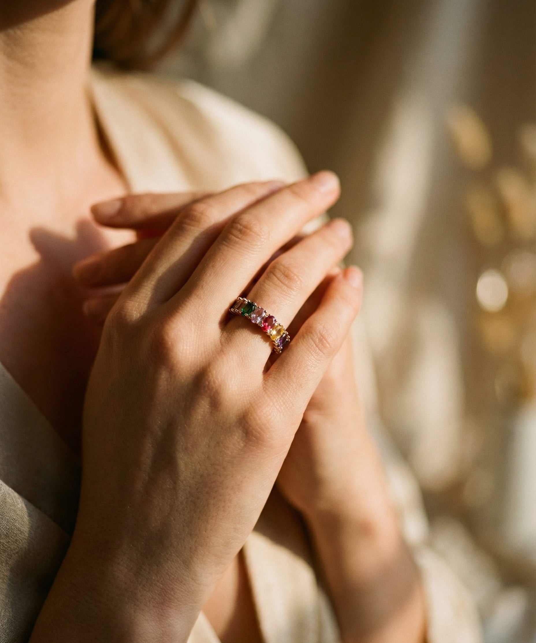 Vintage Multicoloured Cubic Zirconia Ring