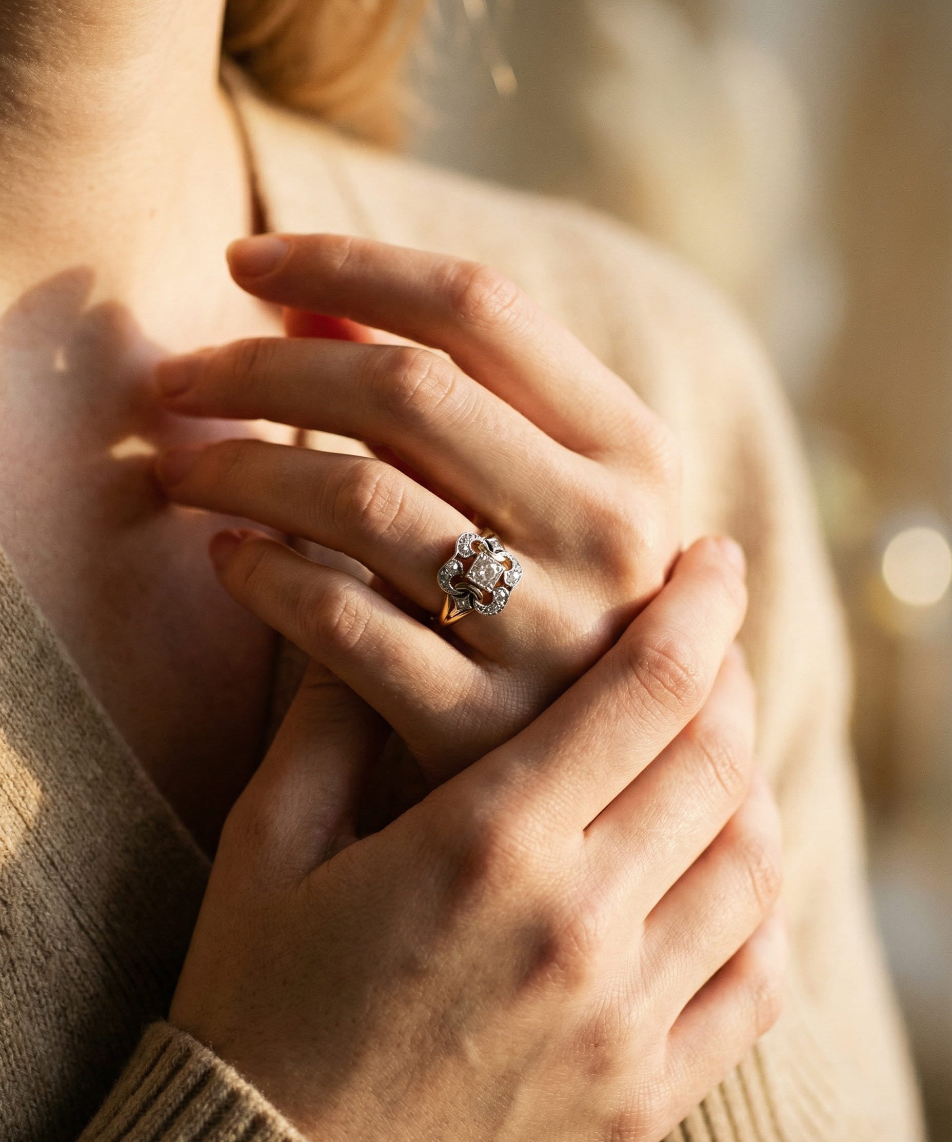 Vintage Gold Cubic Zirconia Ring