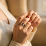 Vintage Gold Layered Silver Ring